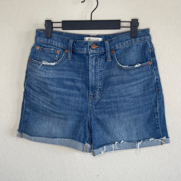 Madewell High Rise Denim Mid-Length Shorts Medium Wash - Size 28 - Picture 1 of 4